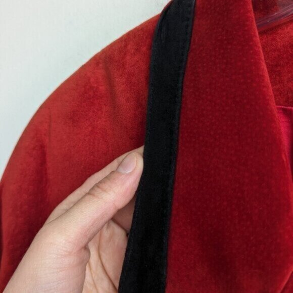 Vintage Danier Leather Blazer Jacket - Red & Black - Picture 7 of 11